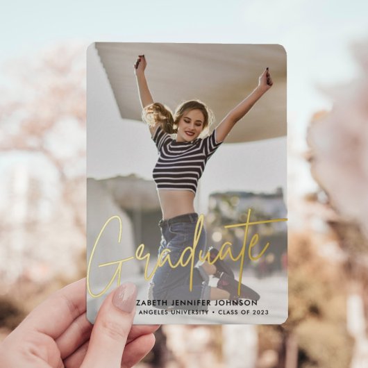 Modern 3-Foto-Abschluss-Echtfolienankündigung Folieneinladung