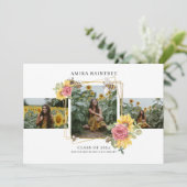 Modern 3 Foto Collage Abschluss Einladung (Stehend Vorderseite)