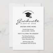 Modern 3 Foto Collage Black Script Abschluss Ankündigung (Rückseite)