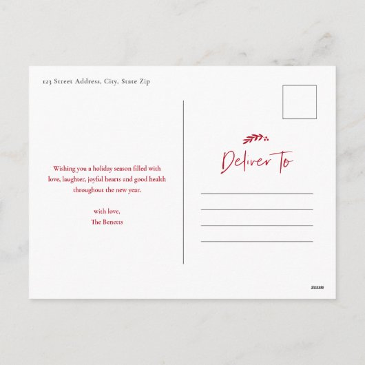 Modern 3 Foto Collage Frohe Weihnachten (Rückseite)