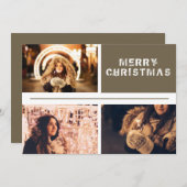 Modern 3 Foto Collage Frohe Weihnachten (Vorne/Hinten)