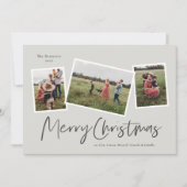 Modern 3 Foto Collage Frohe Weihnachten (Vorderseite)