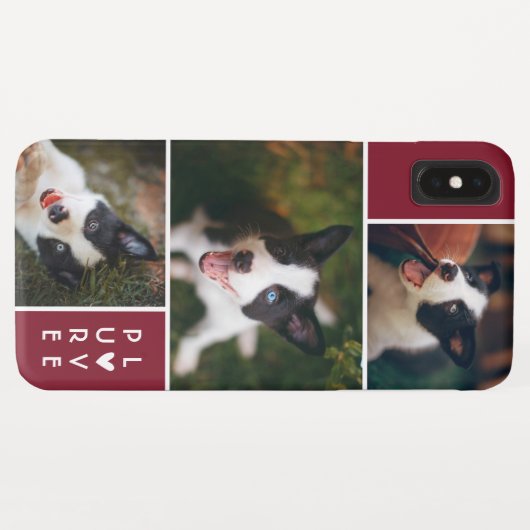 Modern 3 Foto Collage| Reine Liebe| Cranberry Case-Mate iPhone Hülle (Rückseite (Horizontal))