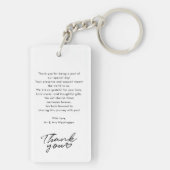 Modern 3 Foto Collage Wedding Danke Custom Schlüsselanhänger (Rückseite)