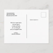 Modern 3 Foto Collage Wedding Vielen Dank Ankündigungspostkarte (Rückseite)