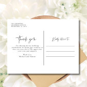 Modern 3 Foto Collage Wedding Vielen Dank Postkarte