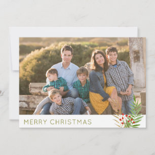 Modern 3 Foto Einfach Frohe Weihnachten Holly Blät