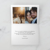 Modern, 3 Foto, Handschrift, Hochzeit" Danke " Karte (Innenseite)