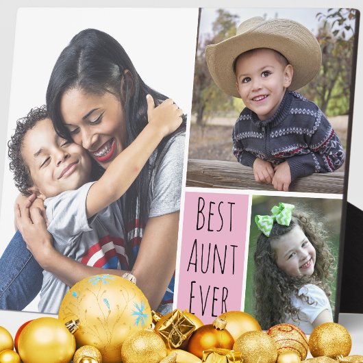 Modern 3 FotoCollage Beste Tante je Fotoplatte