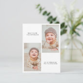 Modern 3 Photo Baby Shower Thank You (Stehend Vorderseite)