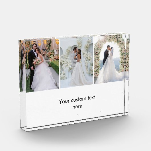 Modern 3 Photo Collage Custom Text Photo Block (Links)