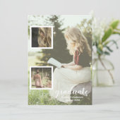 Modern 3 Photo Graduation Announcement Einladung (Stehend Vorderseite)