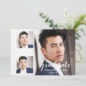 Modern 3 Photo Graduation Einladung (Stehend Vorderseite)