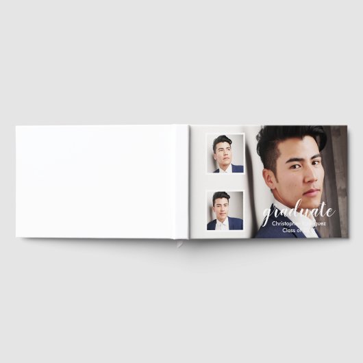 Modern 3 Photo Graduation Gästebuch (Voll)