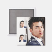 Modern 3 Photo Graduation Magnet (Vorderseite/Rückseite)