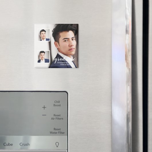 Modern 3 Photo Graduation Magnet (In Situ (Kühlschrank))