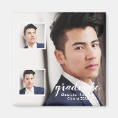 Modern 3 Photo Graduation Magnet (Vorne)