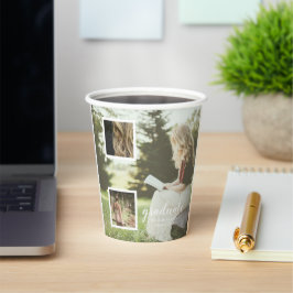 Modern 3 Photo Graduation Pappbecher