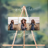 Modern 3 Photo Graduation Party Welcome Script Acrylschild (Neutral)