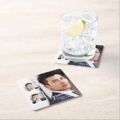 Modern 3 Photo Graduation Rechteckiger Pappuntersetzer (Vor Ort)