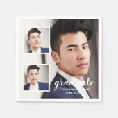 Modern 3 Photo Graduation Serviette (Vorderseite)
