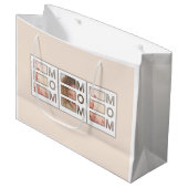 Modern 3 Photo Grid Mom Birthday Keepsake Große Geschenktüte (Vorderseite Schrägansicht)