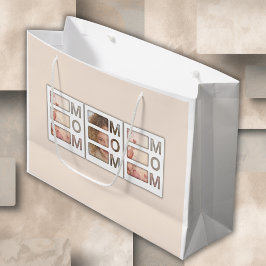 Modern 3 Photo Grid Mom Birthday Keepsake Große Geschenktüte