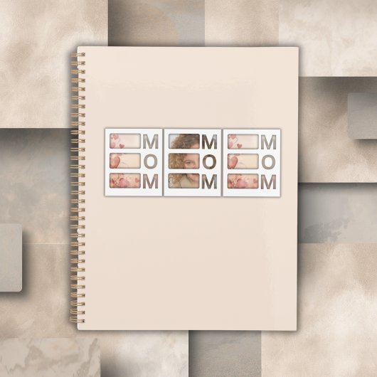 Modern 3 Photo Grid Mom Birthday Keepsake Planer