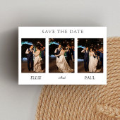 Modern 3-Photo Wedding Collage | Elegant Script Einladung