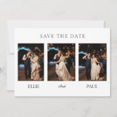Modern 3-Photo Wedding Collage | Elegant Script Einladung (Vorderseite)