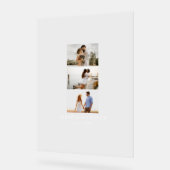 Modern 3 Photo Wedding Guest Signature Acrylschild (Winkel)