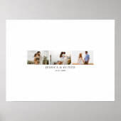 Modern 3 Photo Wedding Guest Signature Poster (Vorne)