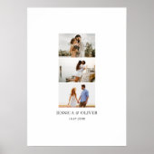 Modern 3 Photo Wedding Guest Signature Poster (Vorne)