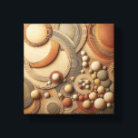 Modern 3D Abstract Geometric Art - Layered Concent Leinwanddruck<br><div class="desc">A captivating 3D digital composition featuring an intricate arrangement of layered concentric circles and smooth floating spheres. The artwork showcases a harmonious blend of warm earth tones, including terracotta, sand, taupe, and charcoal grey. With its rich textures and rhythmic depth, this sophisticated piece is perfect for adding a modern, architectural...</div>