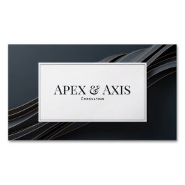 Modern 3D Black and Rose Gold Fluid Waves Magnetische Visitenkarte