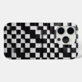 Modern 3D Black & White Checkerboard Phone Case  (Rückseite (Horizontal))