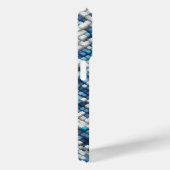 Modern 3D Blue Cube Ripple Case Abstract Geometric (Rückseite / Rechts)
