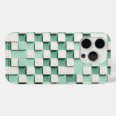 Modern 3D Geometric Cube Case - Mint Green & White (Rückseite (Horizontal))