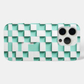 Modern 3D Geometric Cube Case - Mint Green & White (Rückseite (Horizontal))