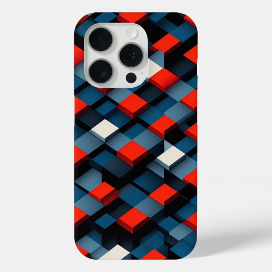 Modern 3D Geometric Cube Phone Case Abstract Deep (Rückseite)