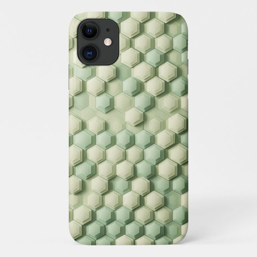 Modern 3D Geometric Hexagon Pattern - Elegant Mint Case-Mate iPhone Hülle (Rückseite)