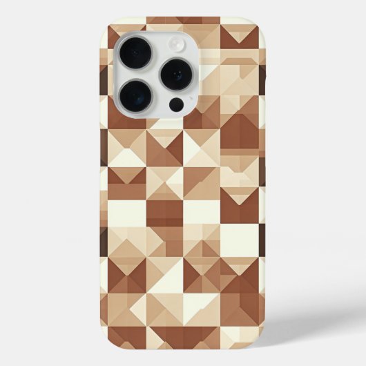 Modern 3D Geometric Pyramid Phone Case  Earth Tone (Rückseite)