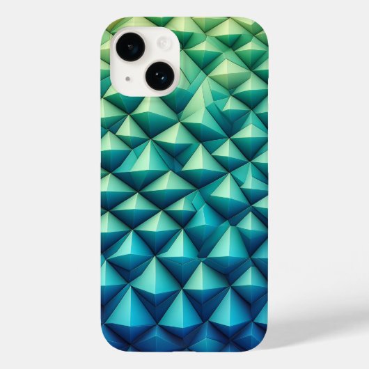 Modern 3D Geometric Pyramid Phone Case - Teal and  (Rückseite)
