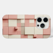 Modern 3D Geometric Square Case Dusty Rose, Cream (Rückseite (Horizontal))