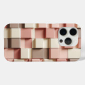 Modern 3D Geometric Square Case Dusty Rose, Cream (Rückseite (Horizontal))