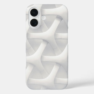 Modern 3D Geometric White iPhone 16 Hülle