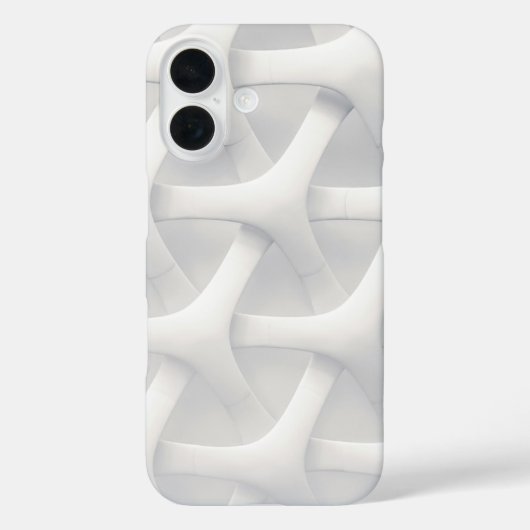 Modern 3D Geometric White Case-Mate iPhone Hülle (Rückseite)