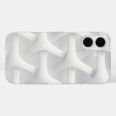 Modern 3D Geometric White Case-Mate iPhone Hülle (Rückseite (Horizontal))