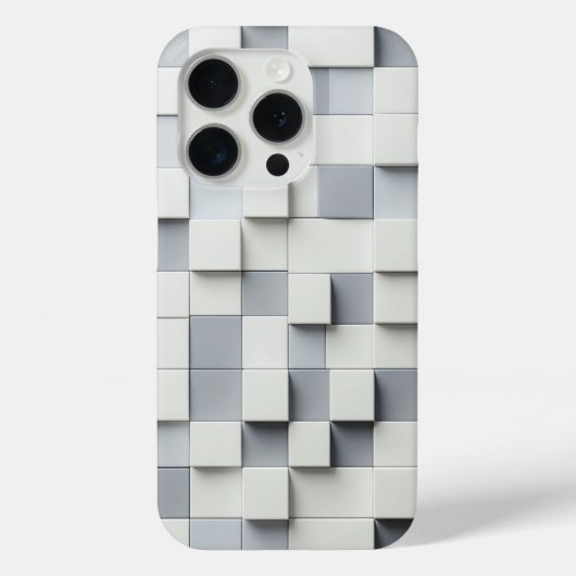 Modern 3D Grey & White Cube Phone Case Minimalist (Rückseite)