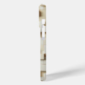 Modern 3D Ivory & Beige Geometric Cube Phone Case  (Rückseite / Links)